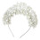 Sparkling Crystal Beaded Hair Circlet with Interwoven-White 1