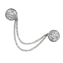 Geometric Pattern Chain Brooch Pin For-Ancient Silver Section 2