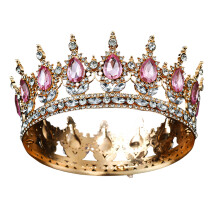 Charming 8 Eye Crystal Tiaras Hair Accessory Elegant Alloy-Pink
