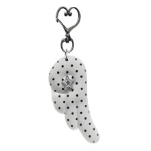 Lovely Dot Angel Wing Keychain Soft Fabric Decoration For-White