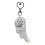 Lovely Dot Angel Wing Keychain Soft Fabric Decoration For-White 1