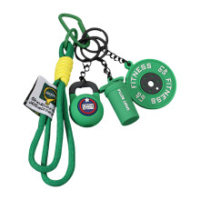 Practical Dumbbell Style Keychain For Gym Bags-Green kettlebell