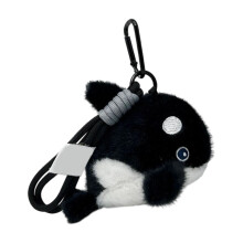 Soft Plush Dolphin Keychain Charm for Backpacks and Keys-1