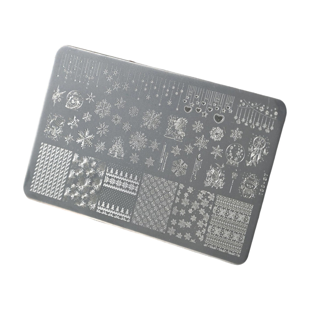 Reusable Nail Plate Snowflake Theme Manicure Stencil Easy