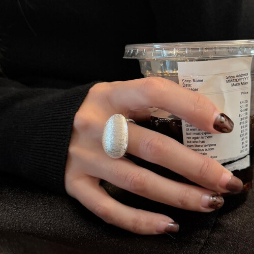 Trendy Women's Adjustable Copper Ring Stylish Brushed Ball 1