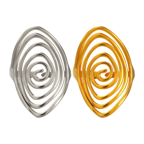 Minimalistischer Vortex Twist Drehring, offenes-Goldfarben 1
