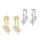 Comfortable Alloy Star Earrings With Glittering Zircon-silver 2