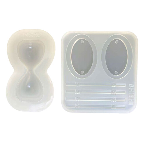 2Pcs Smooth Texture Silicone Sand Clock Molds Perfect for