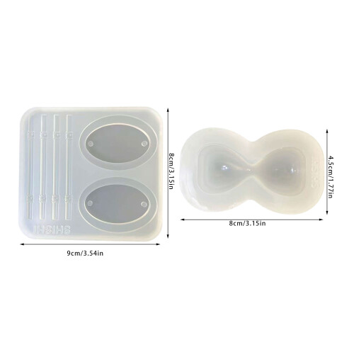2Pcs Smooth Texture Silicone Sand Clock Molds Perfect for 2