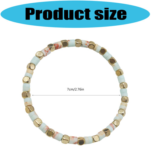 Multipurpose Natural Stone Beaded Bracelet Handmade-Blue 1