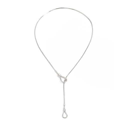 Collier au design serpent avec finition métallique-blanc k 3