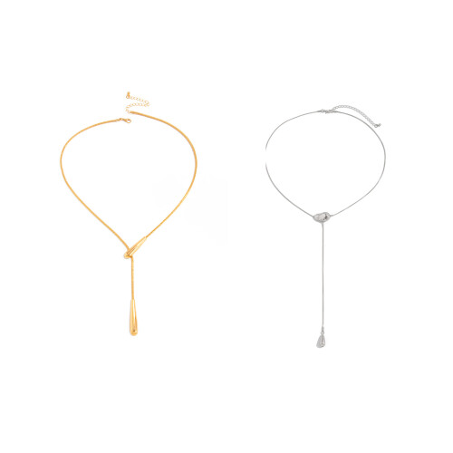 Collier au design serpent avec finition métallique-blanc k 3 2