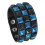 Unisex Punk Style Square Stud Leather Bracelet-black blue 1