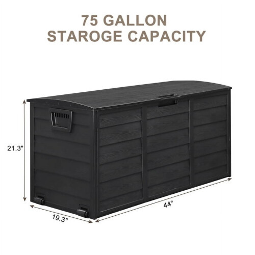 75-gallons opbevaringsboks til udendørs terrasse, sort 1