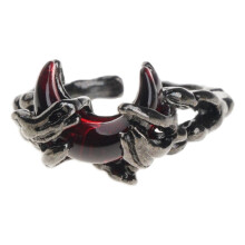 Adjustable Couple Ring Sun/Moon Theme Liquid Texture-moon.