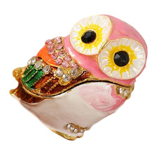 Aufbewahrungslösung für Schmuck aus Metall mit Eulenform,-Rosa