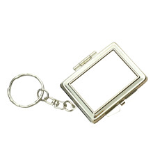 Mini miroir cosmétique double face en métal,-rectangle