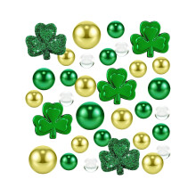 St. Patrick's Day Vase Filler Beads Green Plastic