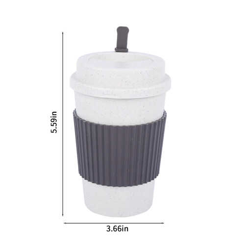 Reusable 14oz Insulated Coffee Cup with Tropical Lid 2