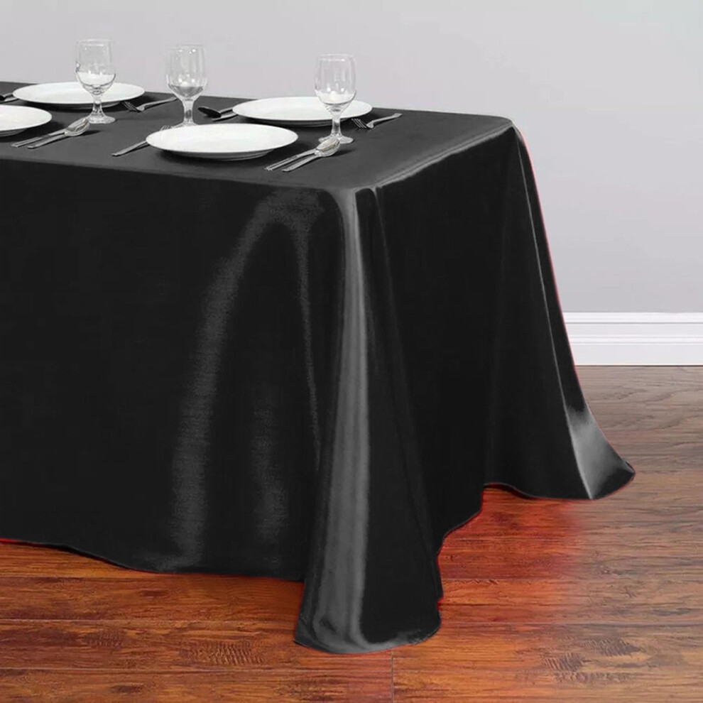 Smooth Satin Rectangular Tablecloth, Polyester, Spillproof
