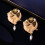 Boucles d'oreilles à clous en alliage de cuivre avec perles 4