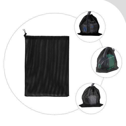 Sort polyester filterpose til dampumpe med snøre 2