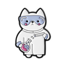 Mehrzweck-Emaille-Puss-Pin-Brosche für Labor-Thema,-QHXZ5266
