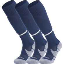 Knee-High Soccer Socks Cushioned Unisex 3-Pair Navy M