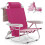 Foldable Beach Chair with Cup Holder and Pockets Pink 1 1
