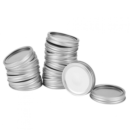Edelstahl-Schlitzdeckel für Einmachgläser, 70 mm, Silber 1