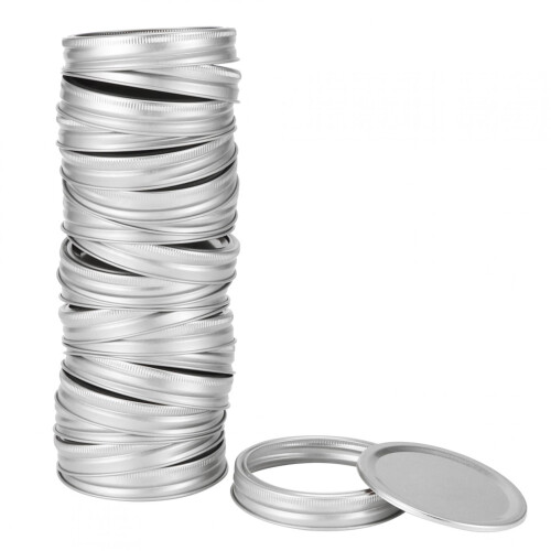 Edelstahl-Schlitzdeckel für Einmachgläser, 70 mm, Silber 2