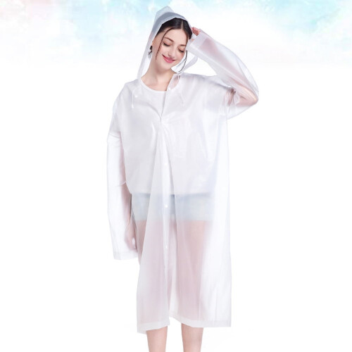 Transparent regnponcho med huva, EVA, 2-pack