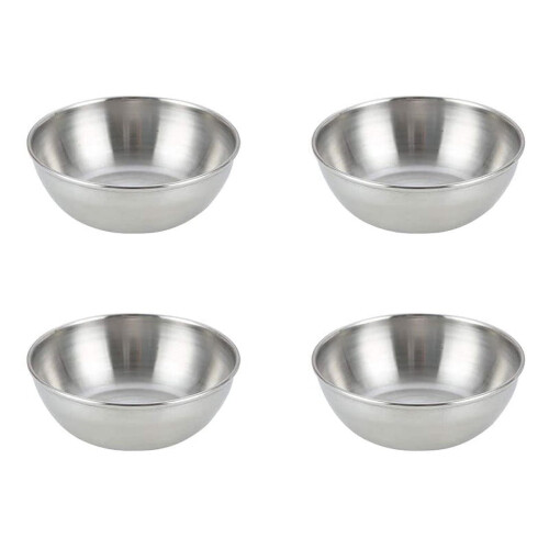 4 sauceskåle i rustfrit stål, 8 cm