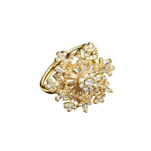 Fashionable Snowflake Ring with Double- Gold-color