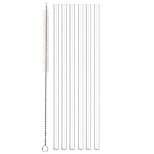 SHAPERME Conjunto de 6 Canudos Retos Reutilizáveis, 30cm,