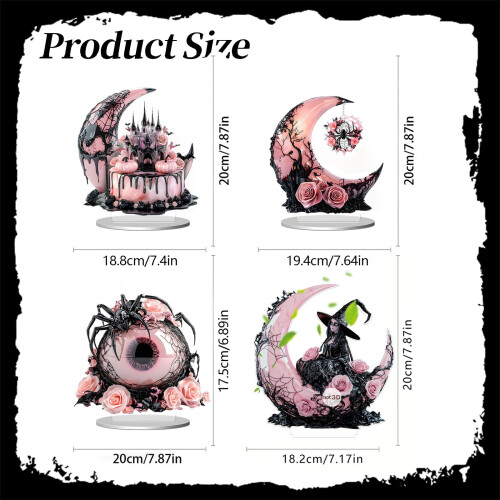 Black Witch on Moon Acrylic Decor Stand 2
