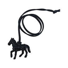 Collier pendentif cheval rehausseur de tenue élégant,-Noir