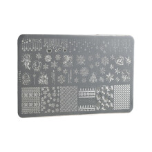 Plaque à ongles réutilisable thème flocon de neige, pochoir de