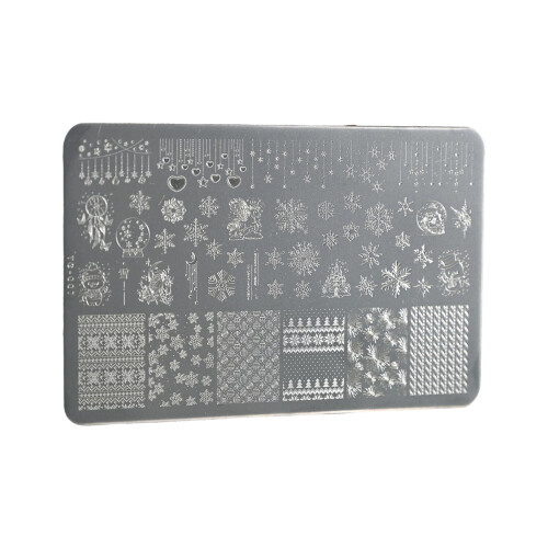 Plaque à ongles réutilisable thème flocon de neige, pochoir de