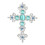 Broche en forme de croix avec strass scintillants,-Lac Bleu 1