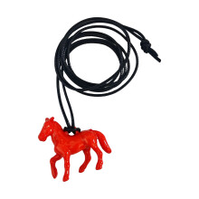 Collier pendentif cheval polyvalent adapté à toutes les-Rouge