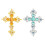 Broche en forme de croix avec strass scintillants,-Lac Bleu 2
