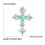 Broche en forme de croix avec strass scintillants,-Lac Bleu 4