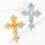Broche en forme de croix avec strass scintillants,-Lac Bleu 6