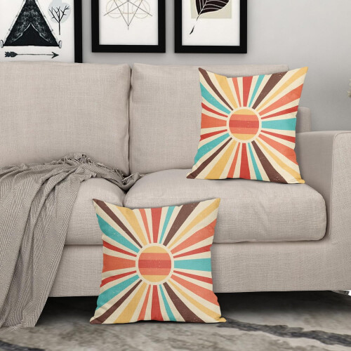 Conjunto de 2 capas de almofada Boho Sun, 50x50cm (20x20 polegadas). 2