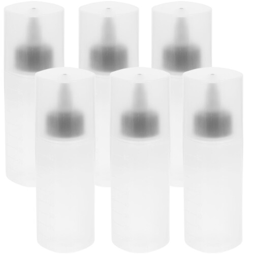 6-pack 80 ml vita plastflaskor för ketchup och 1