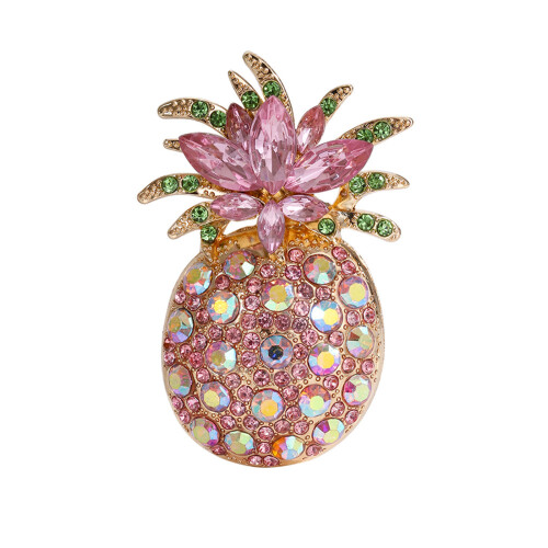 Broche ananas en alliage robuste avec des étincelles-Rose