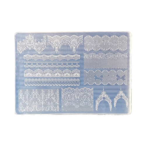 Professional Silicone Mold For Nail Art Featuring 3D Lace-M