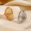 Gold Silver Vortex Rotating Open Ring Stainless-Gold-color 5