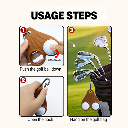 Silicone Golf Ball Holder Keychain for Secure Attachment-Beige 1